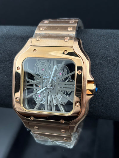 CARTIER SANTOS NEW 2023 SANTOS DE CARTIER SKELETON ROSE GOLD