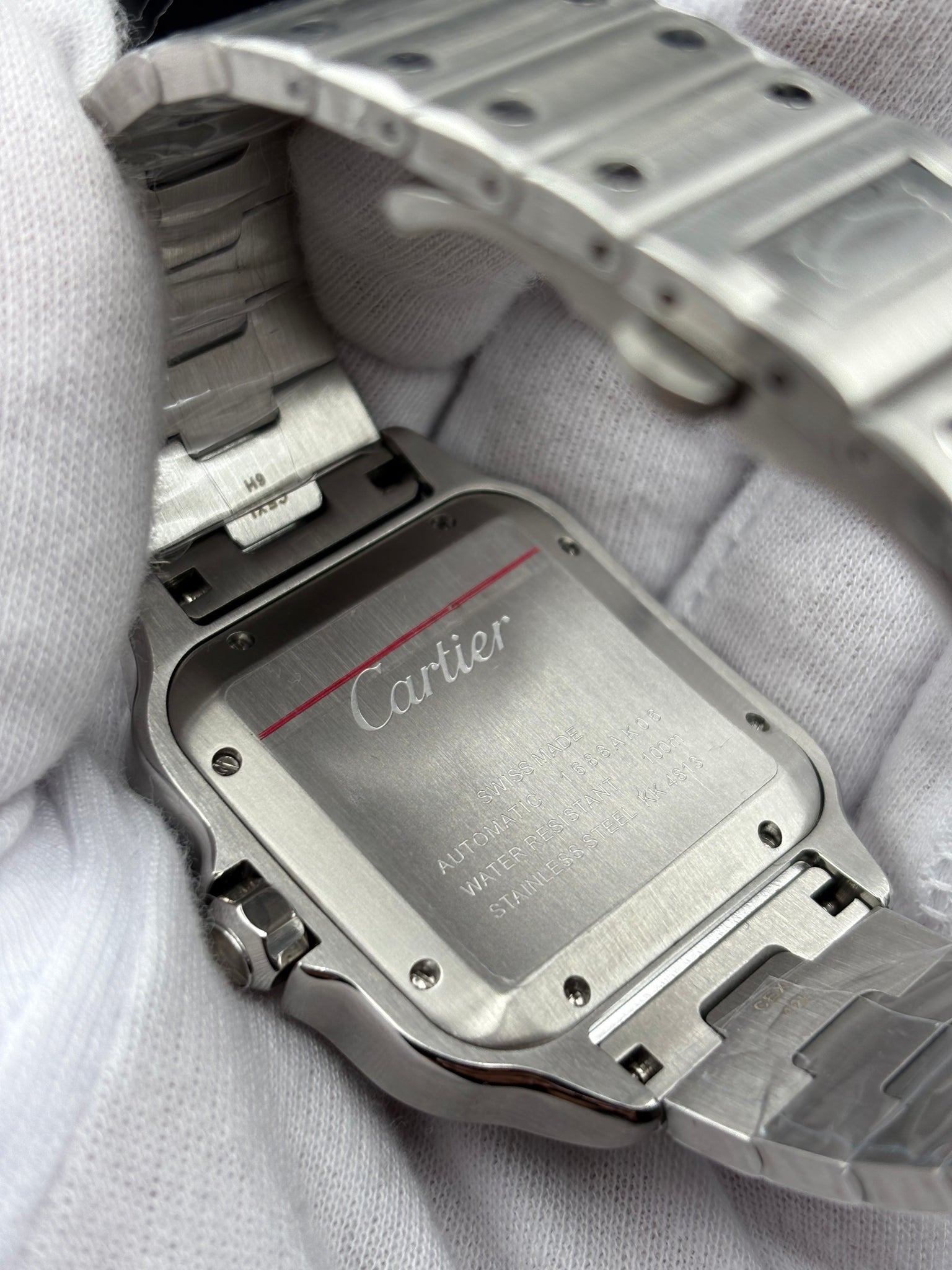 CARTIER SANTOS DE CARTIER LARGE STEEL & ADLC GREY DIAL MEN'S AUTOMATIC