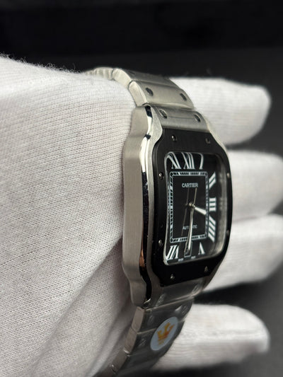 CARTIER SANTOS DE CARTIER LARGE STEEL & ADLC GREY DIAL MEN'S AUTOMATIC