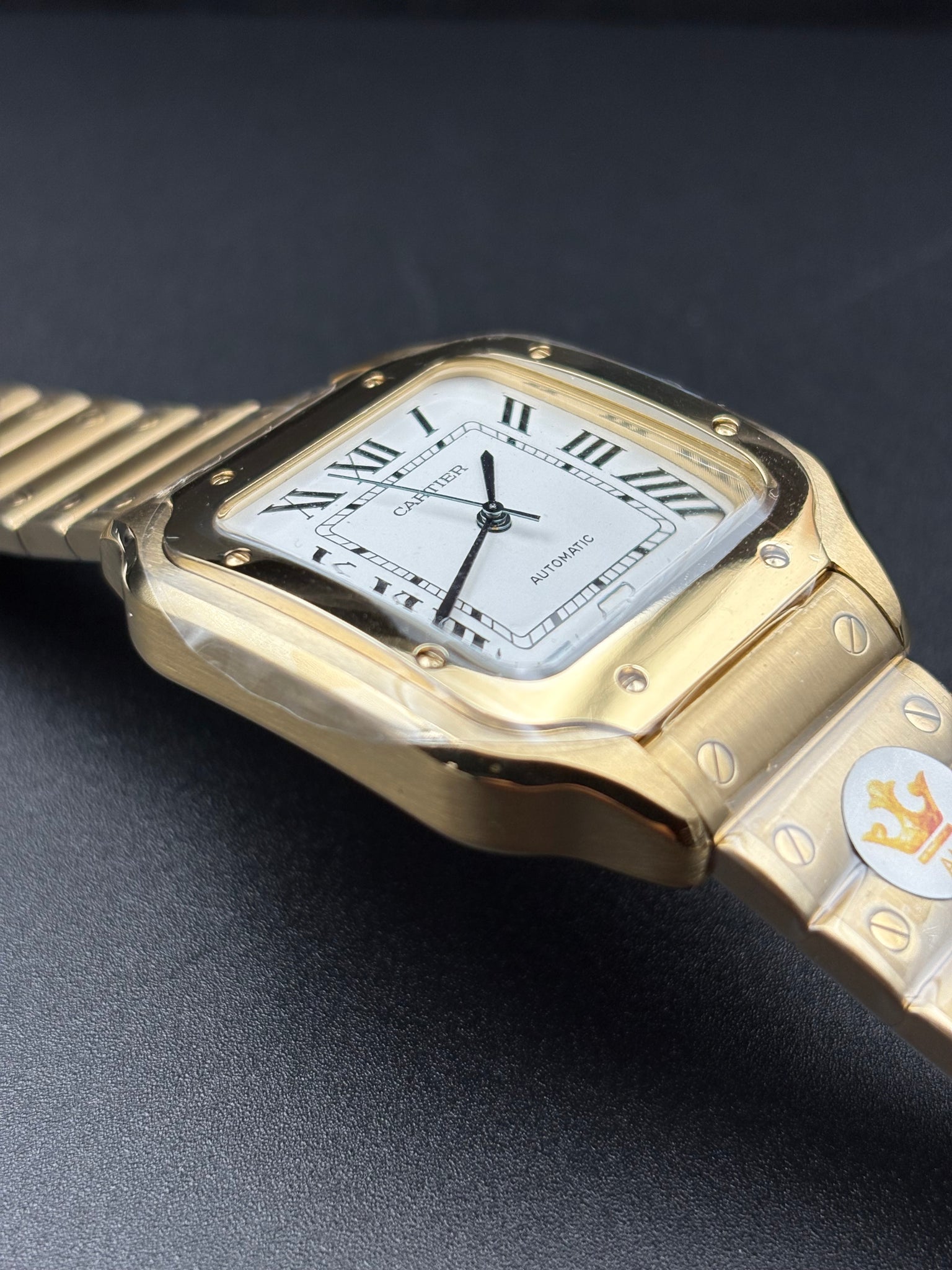 SANT0S DE CARTIER WATCH LARGE MODEL, AUTOMATIC, GOLD, INTERCHANGEABLE