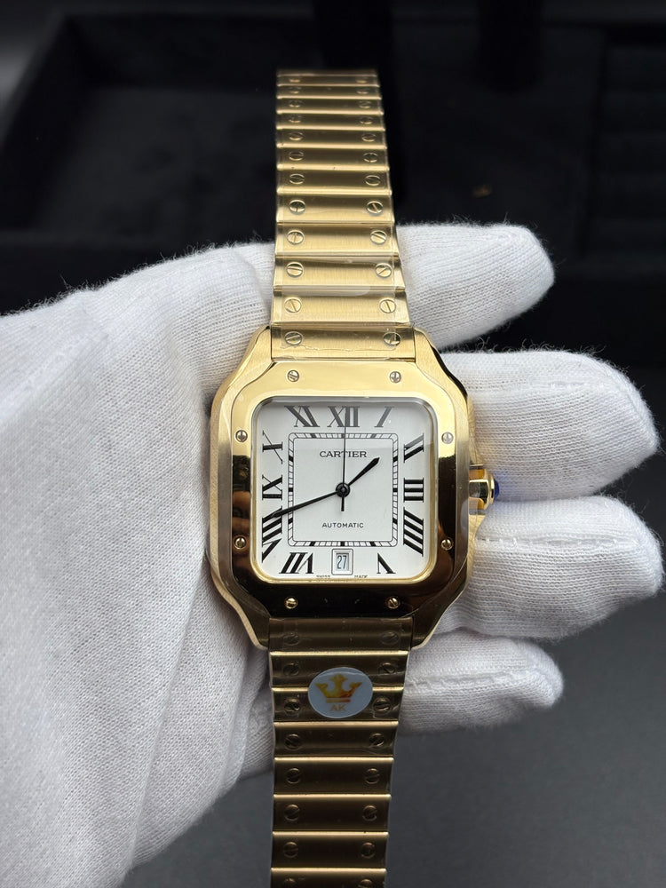 SANT0S DE CARTIER WATCH LARGE MODEL, AUTOMATIC, GOLD, INTERCHANGEABLE