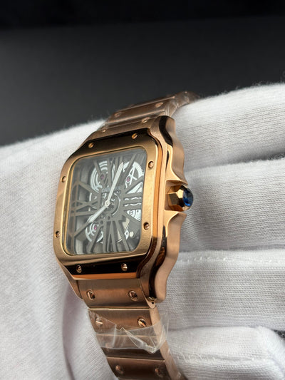 CARTIER SANTOS NEW 2023 SANTOS DE CARTIER SKELETON ROSE GOLD