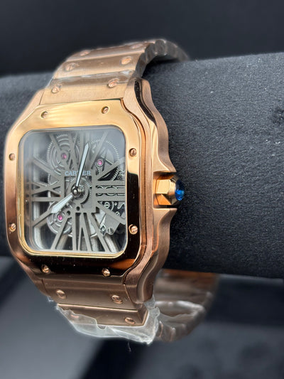 CARTIER SANTOS NEW 2023 SANTOS DE CARTIER SKELETON ROSE GOLD