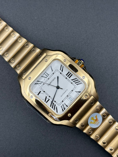 SANT0S DE CARTIER WATCH LARGE MODEL, AUTOMATIC, GOLD, INTERCHANGEABLE