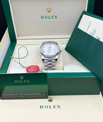 Rolex Day-Date 40mm White Gold 228239 White Roman President