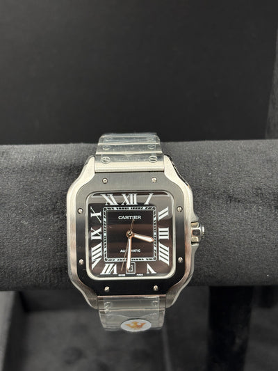 CARTIER SANTOS DE CARTIER LARGE STEEL & ADLC GREY DIAL MEN'S AUTOMATIC