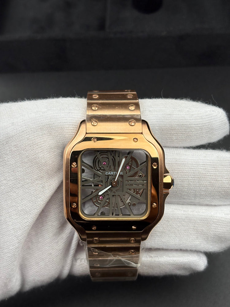 CARTIER SANTOS NEW 2023 SANTOS DE CARTIER SKELETON ROSE GOLD