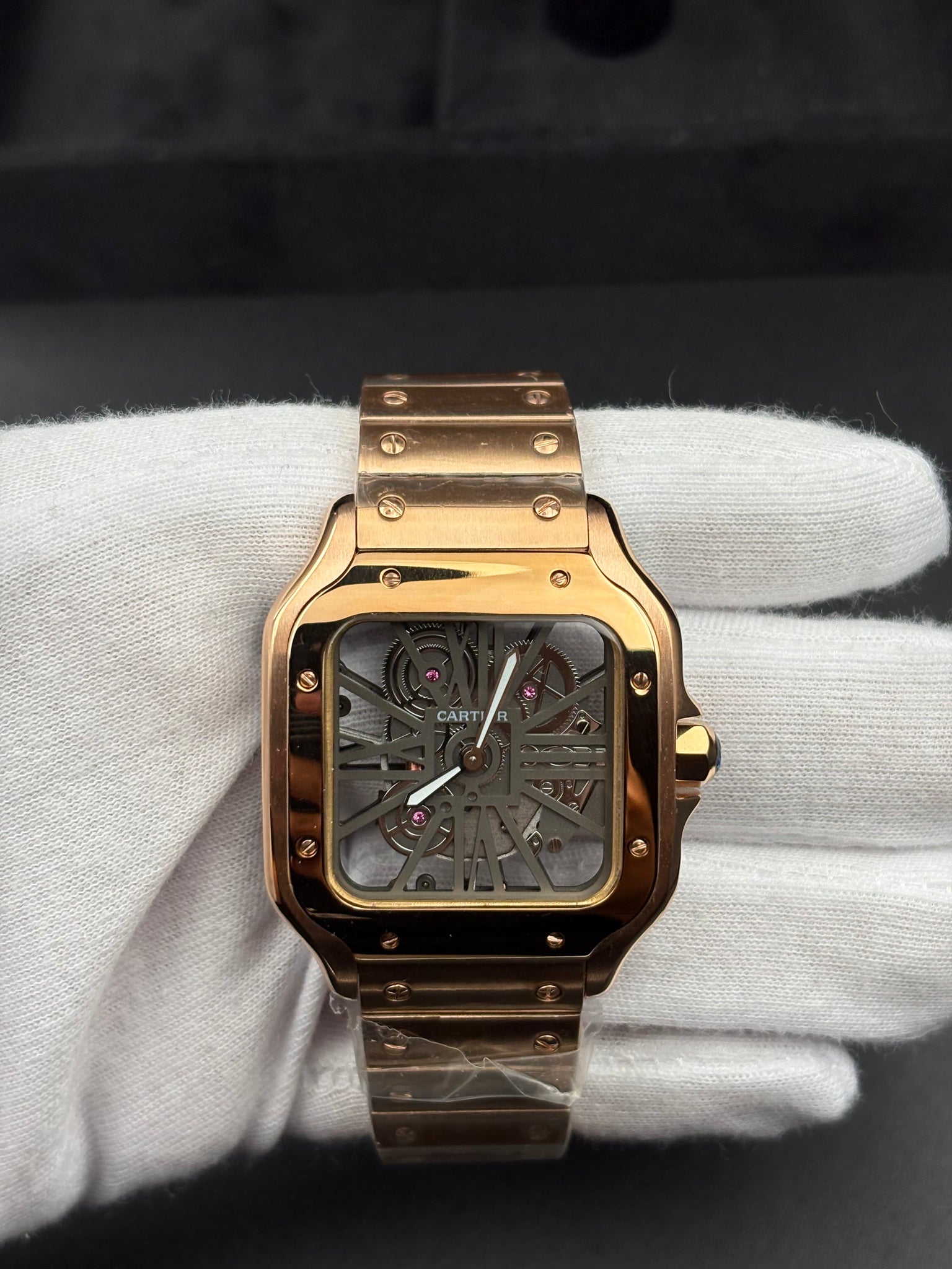 CARTIER SANTOS NEW 2023 SANTOS DE CARTIER SKELETON ROSE GOLD
