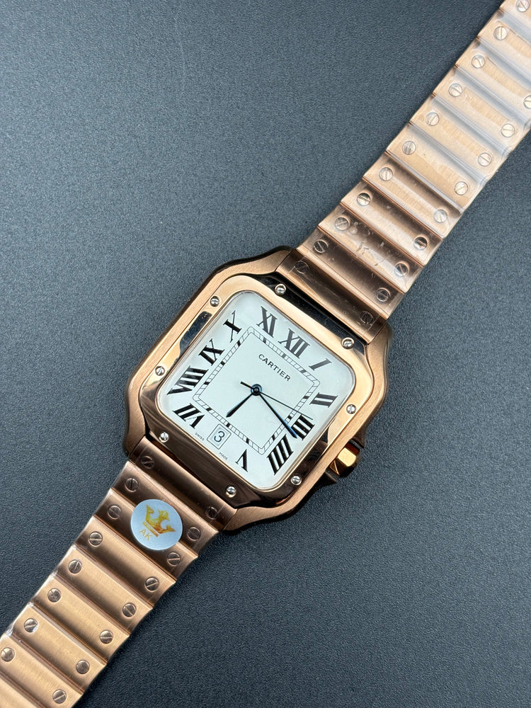 SANT0S DE CARTIER WATCH LARGE MODEL, AUTOMATIC, Rose GOLD, INTERCHANGEABLE