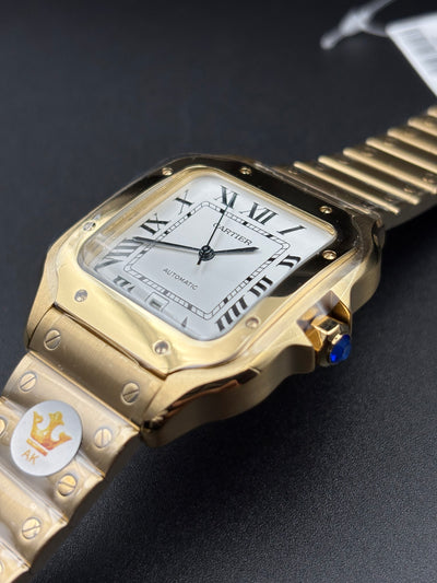SANT0S DE CARTIER WATCH LARGE MODEL, AUTOMATIC, GOLD, INTERCHANGEABLE