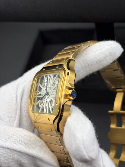 CARTIER SANTOS NEW 2023 SANTOS DE CARTIER SKELETON GOLD