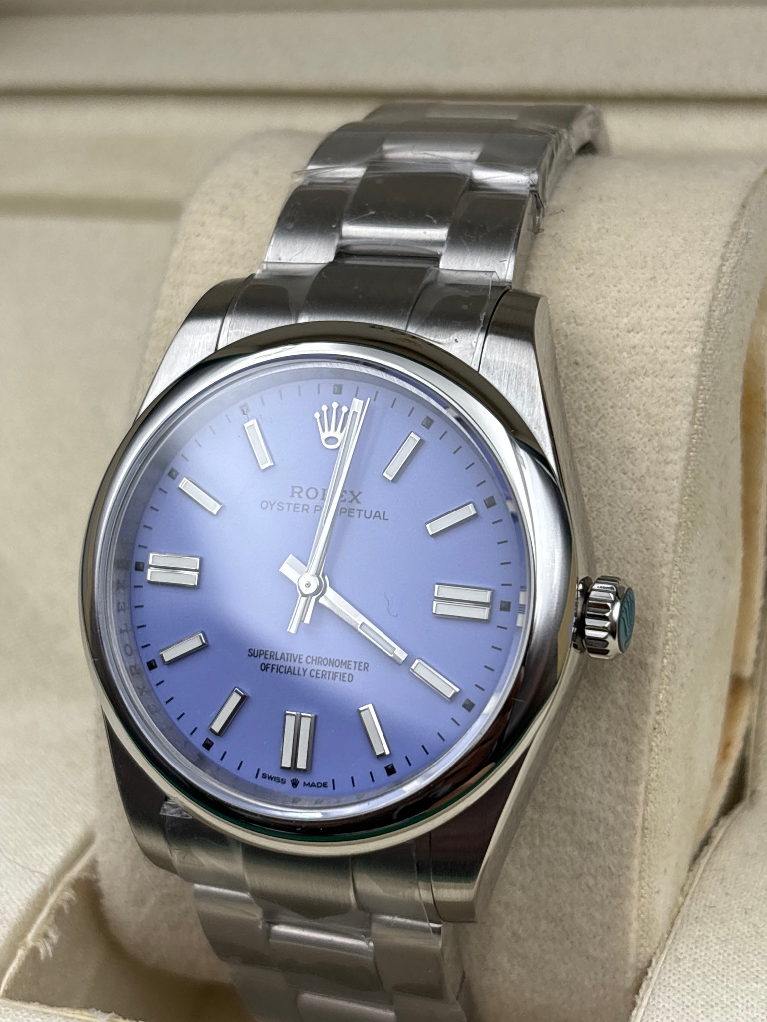 Rolex Oyster Perpetual purple 41mm