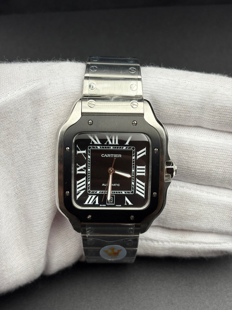 CARTIER SANTOS DE CARTIER LARGE STEEL & ADLC GREY DIAL MEN'S AUTOMATIC