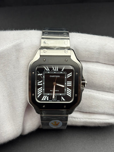 CARTIER SANTOS DE CARTIER LARGE STEEL & ADLC GREY DIAL MEN'S AUTOMATIC