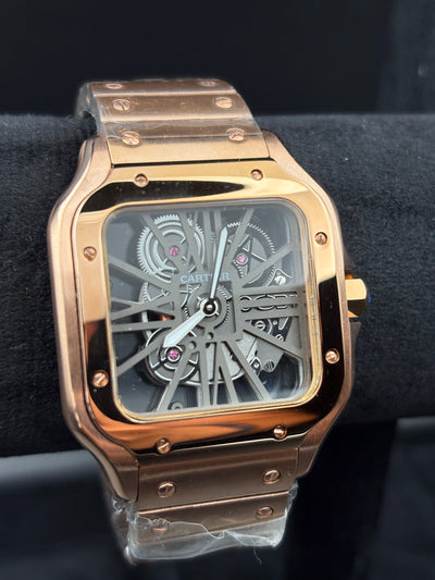 CARTIER SANTOS NEW 2023 SANTOS DE CARTIER SKELETON ROSE GOLD