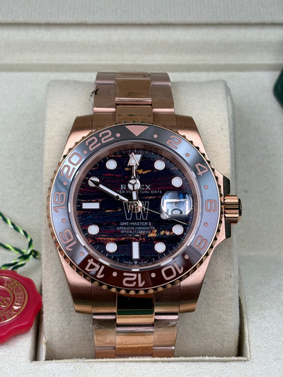 ROLEX GMT ll TIGER ROSE GOLD IRON DIAL 2025