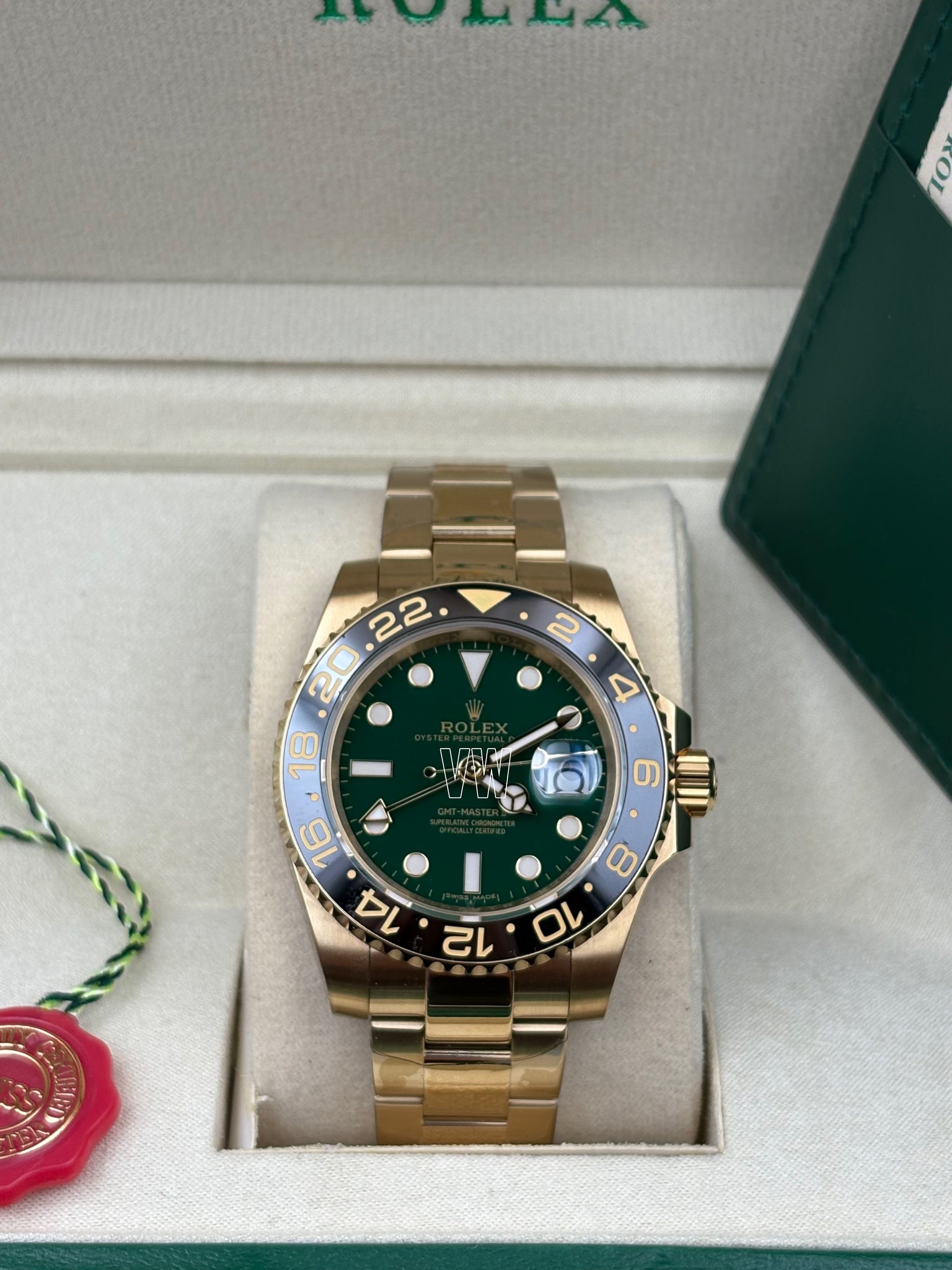 GMT-MASTER II SS GOLD GREEN CERAMIC BEZEL 40MM CLONE