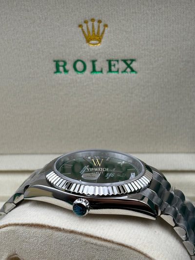 ROLEX DAY-DATE 40 OLIVE WHITE GOLD NEW