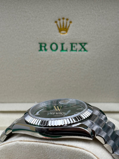 ROLEX DAY-DATE 40 OLIVE WHITE GOLD NEW