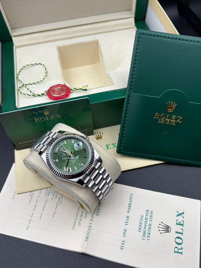 ROLEX DAY-DATE 40 OLIVE WHITE GOLD NEW