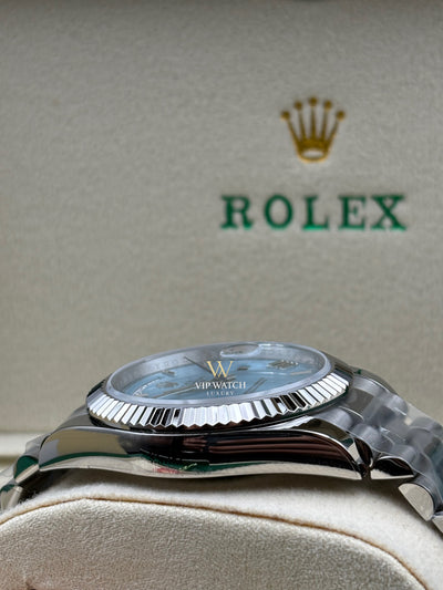 DAY-DATE II 40MM PLATINUM BLUE DIAL ROMAN MARKERS