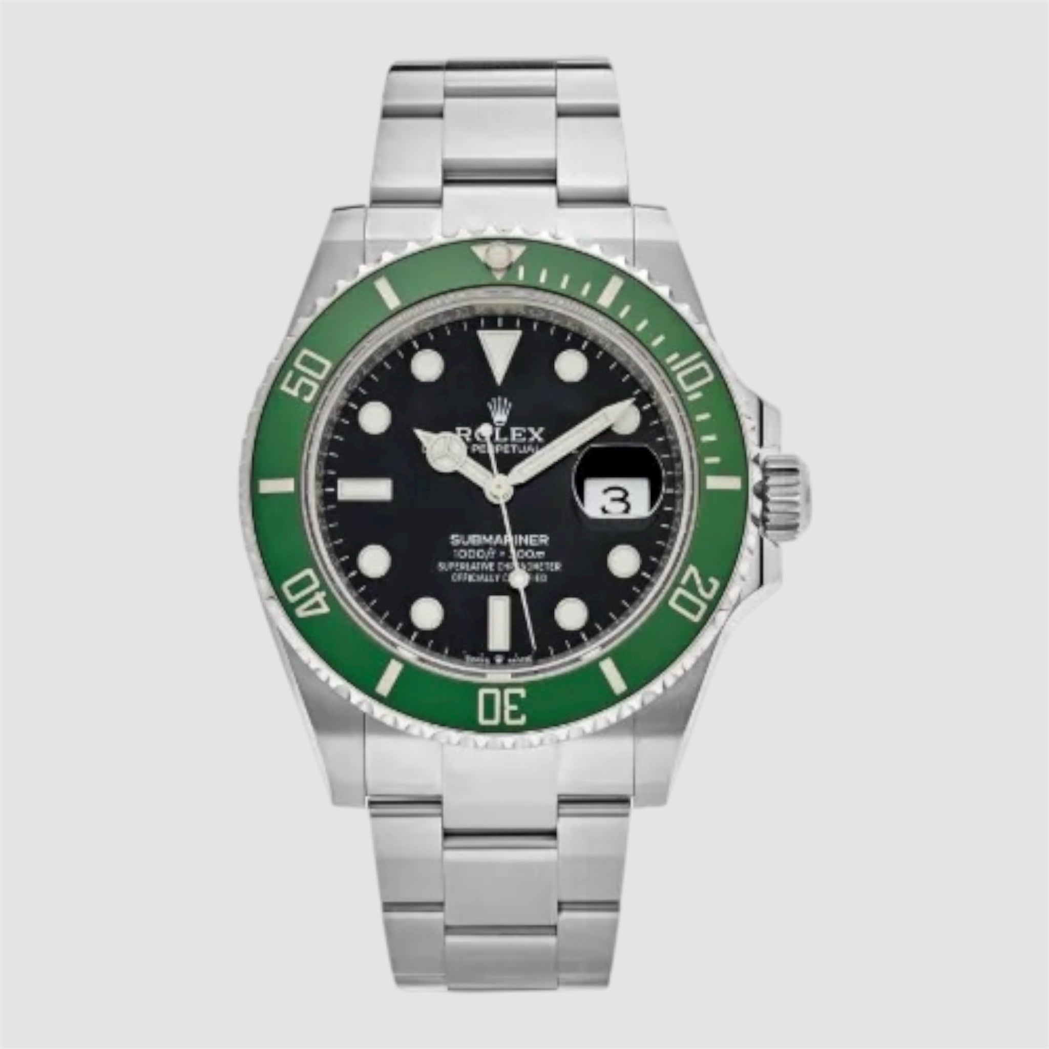 SUBMARINER SS BLACK COLLECTOR GREEN CERAMIC BEZEL 41MM CLONE