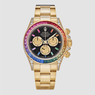 C0SMOGRAPH DAYT0NA BLACK DIAL GOLD RAINBOW 40MM