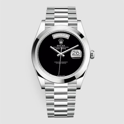PRESIDENT DAY-DATE 18K WATCH SS BLACK ONYX DIAL 118208