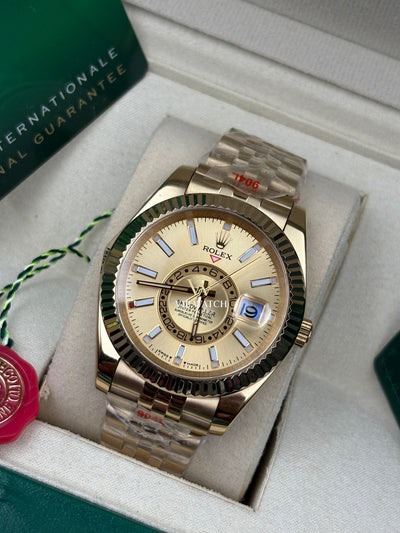 Rolex Sky-Dweller 326938 Yellow Gold Champagne Dial 42