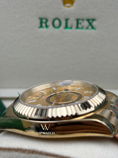 Rolex Sky-Dweller 326938 Yellow Gold Champagne Dial 42