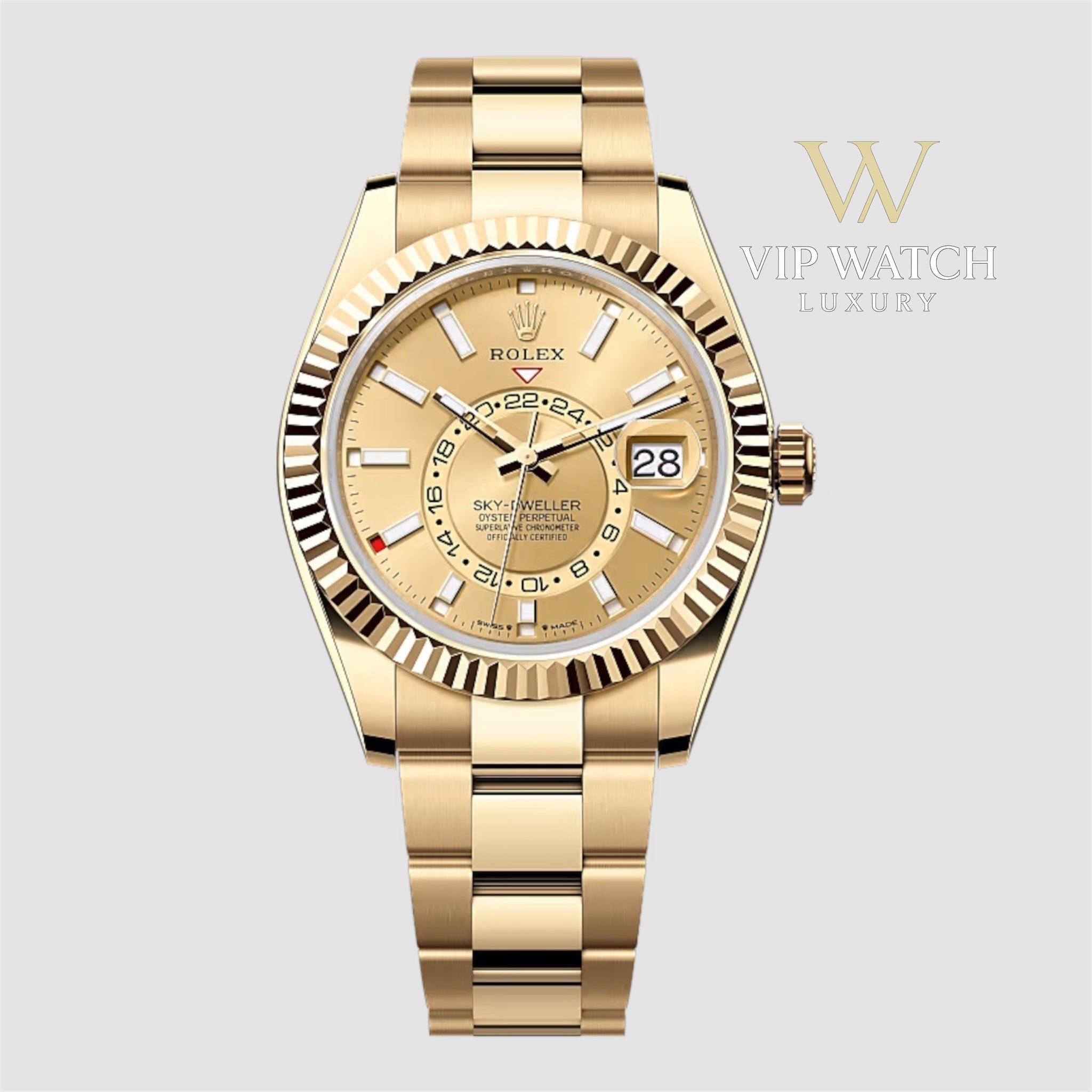 Rolex Sky-Dweller 326938 Yellow Gold Champagne Dial 42