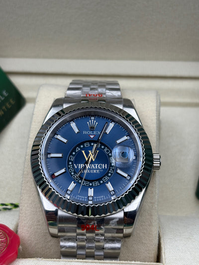 SKY-DWELLER BLUE DIAL AUTOMATIC MEN'S JUBILEE WATCH