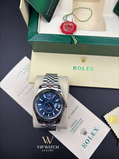 SKY-DWELLER BLUE DIAL AUTOMATIC MEN'S JUBILEE WATCH