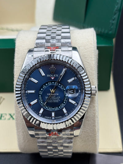 SKY-DWELLER BLUE DIAL AUTOMATIC MEN'S JUBILEE WATCH