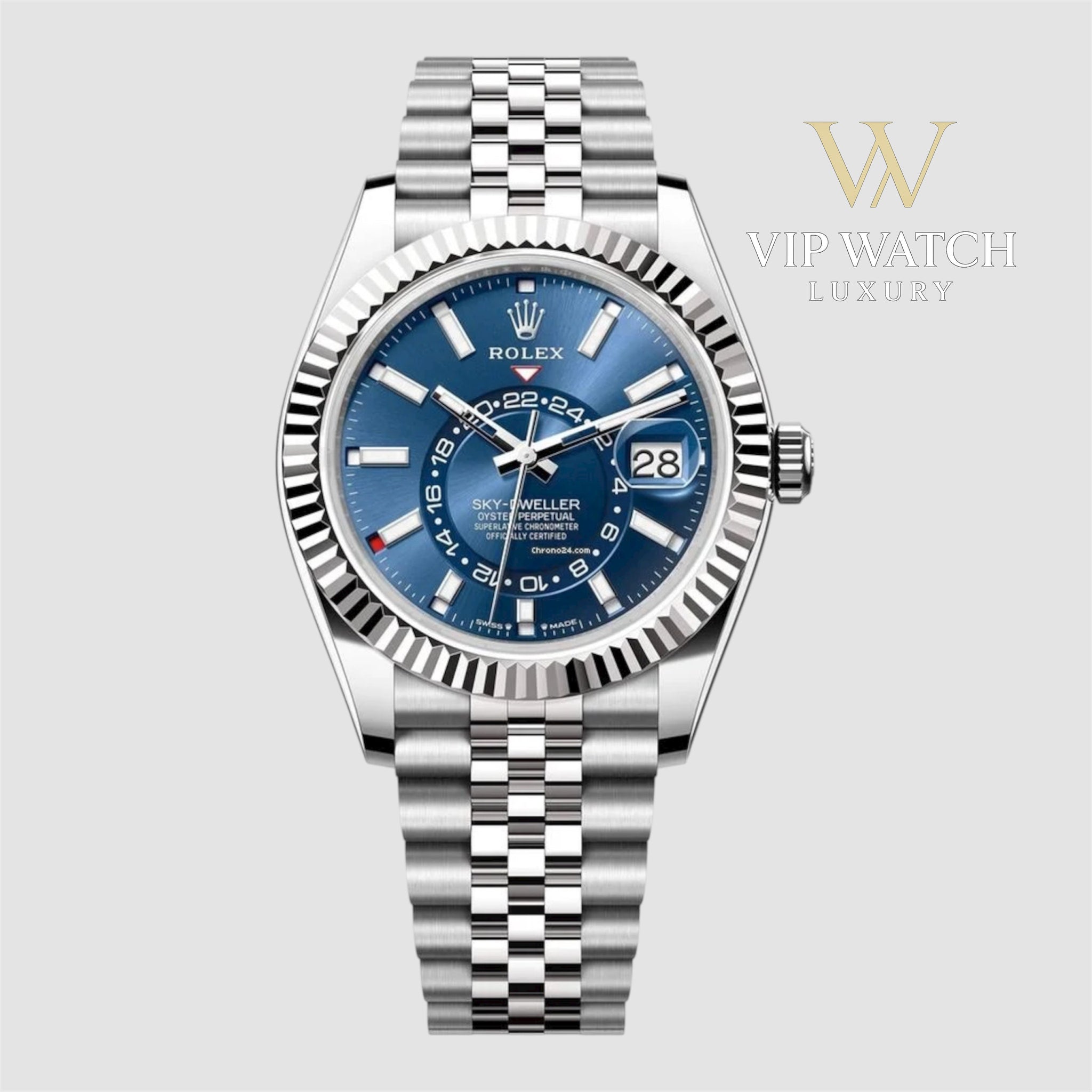 SKY-DWELLER BLUE DIAL AUTOMATIC MEN'S JUBILEE WATCH