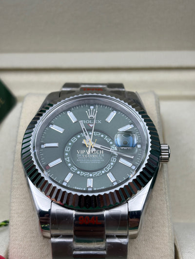 SKY-DWELLER SS GREEN DIAL STICK MARKERS