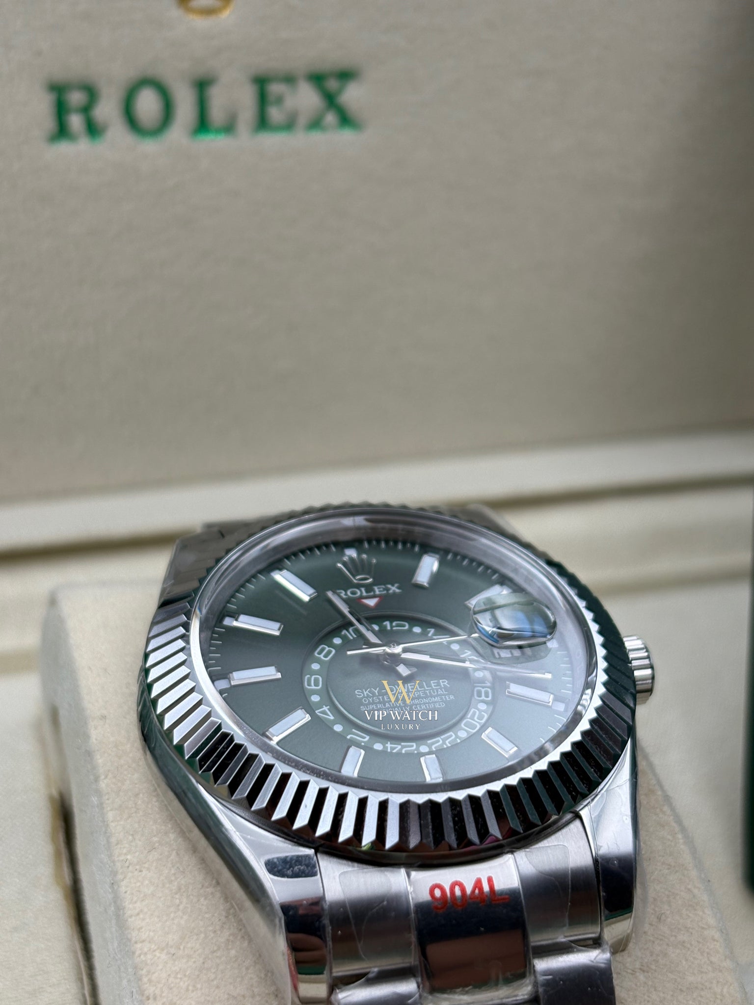 SKY-DWELLER SS GREEN DIAL STICK MARKERS