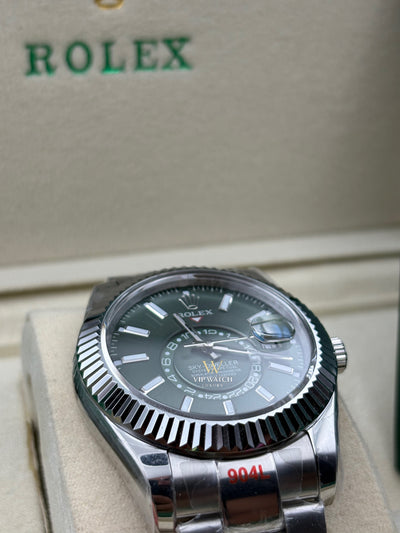 SKY-DWELLER SS GREEN DIAL STICK MARKERS