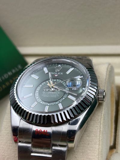 SKY-DWELLER SS GREEN DIAL STICK MARKERS