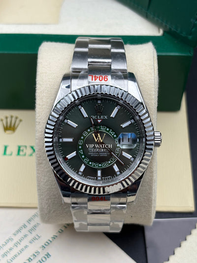 SKY-DWELLER SS GREEN DIAL STICK MARKERS