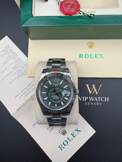 SKY-DWELLER SS GREEN DIAL STICK MARKERS