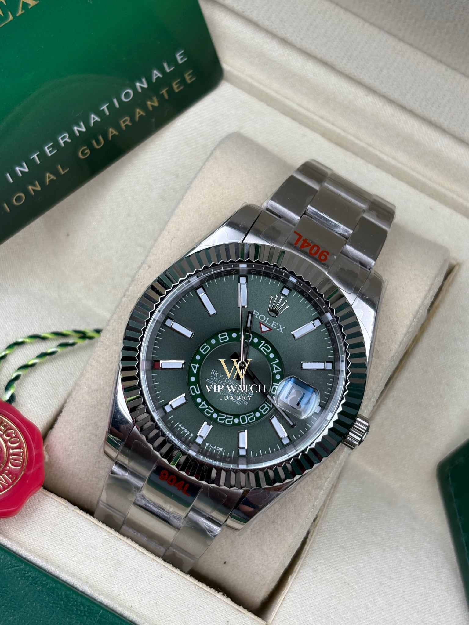 SKY-DWELLER SS GREEN DIAL STICK MARKERS