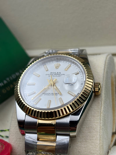 Rolex Date-Just Two Tone Silver Dial Oyster 41mm
