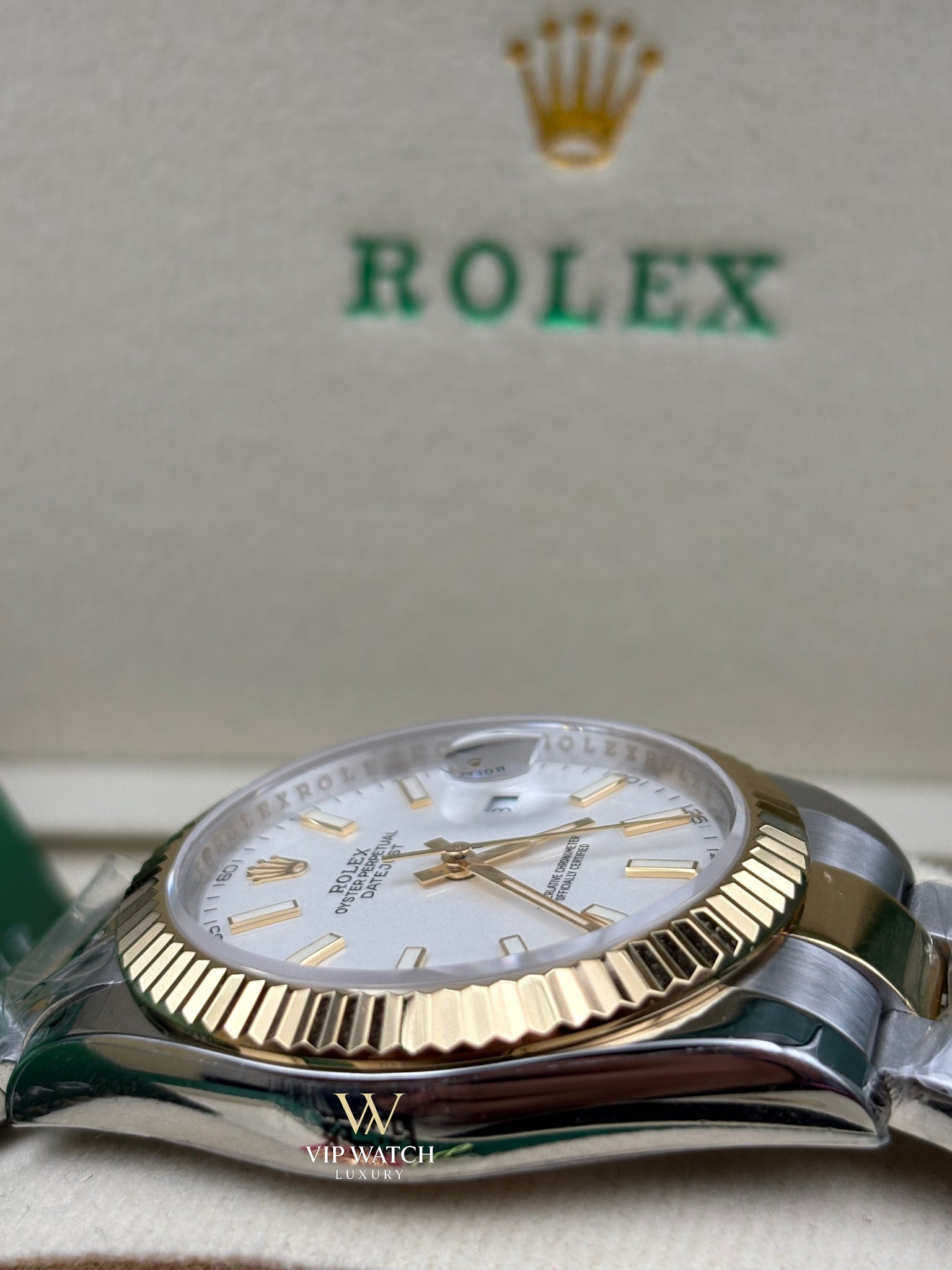 Rolex Date-Just Two Tone Silver Dial Oyster 41mm