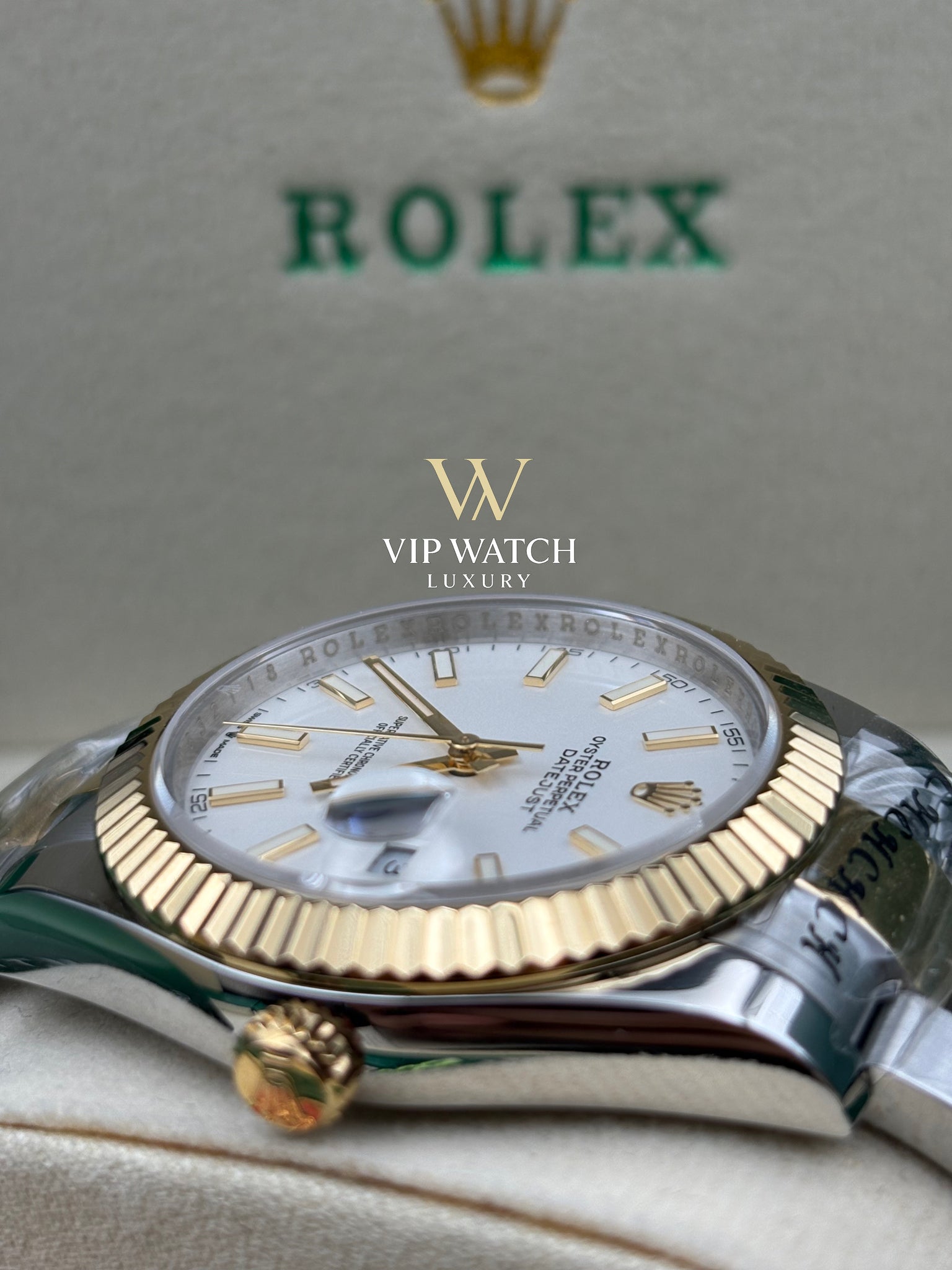 Rolex Date-Just Two Tone Silver Dial Oyster 41mm