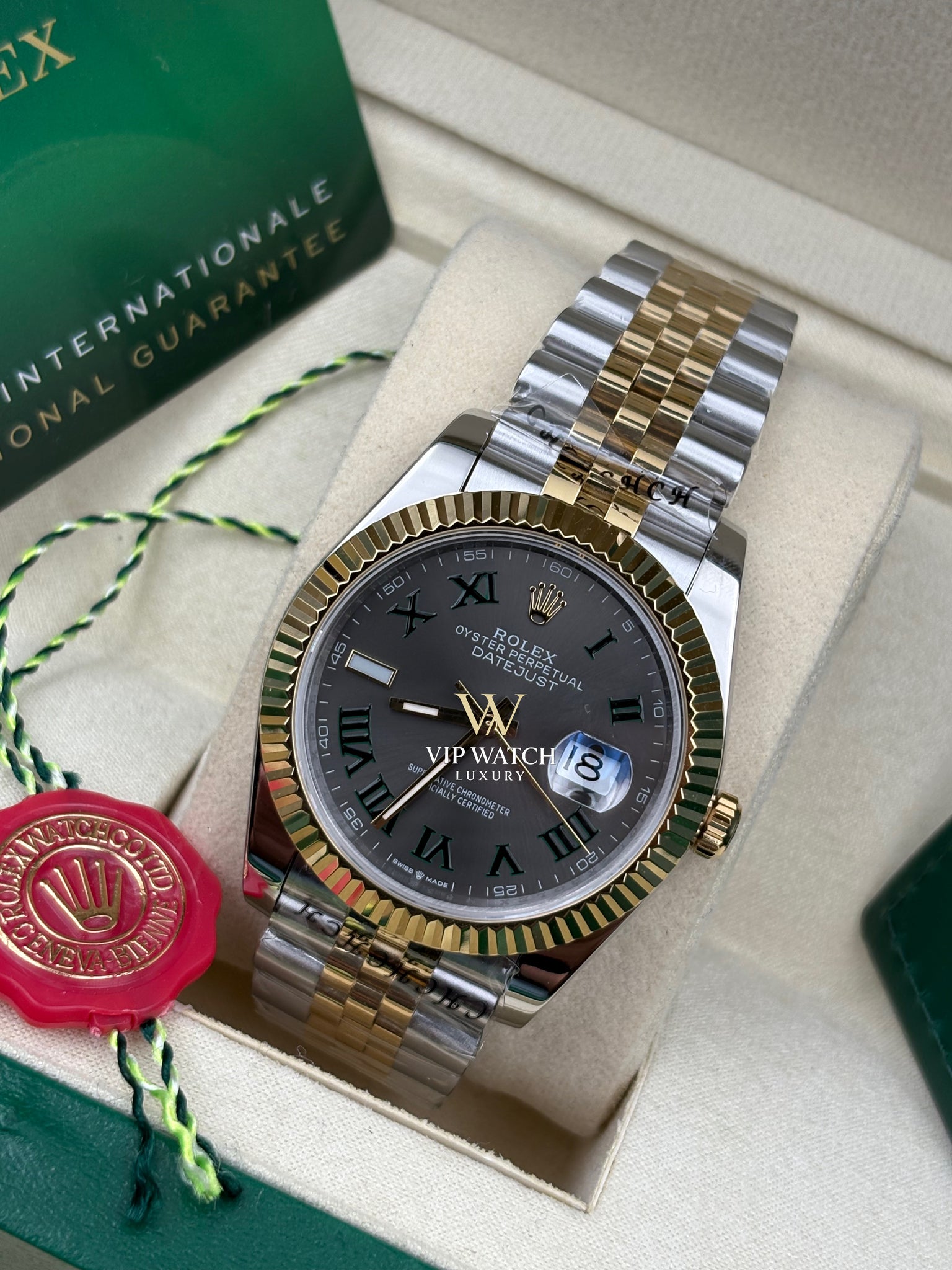 Rolex Date-Just Wimbledon Two Tone Yellow Gold Jubilee