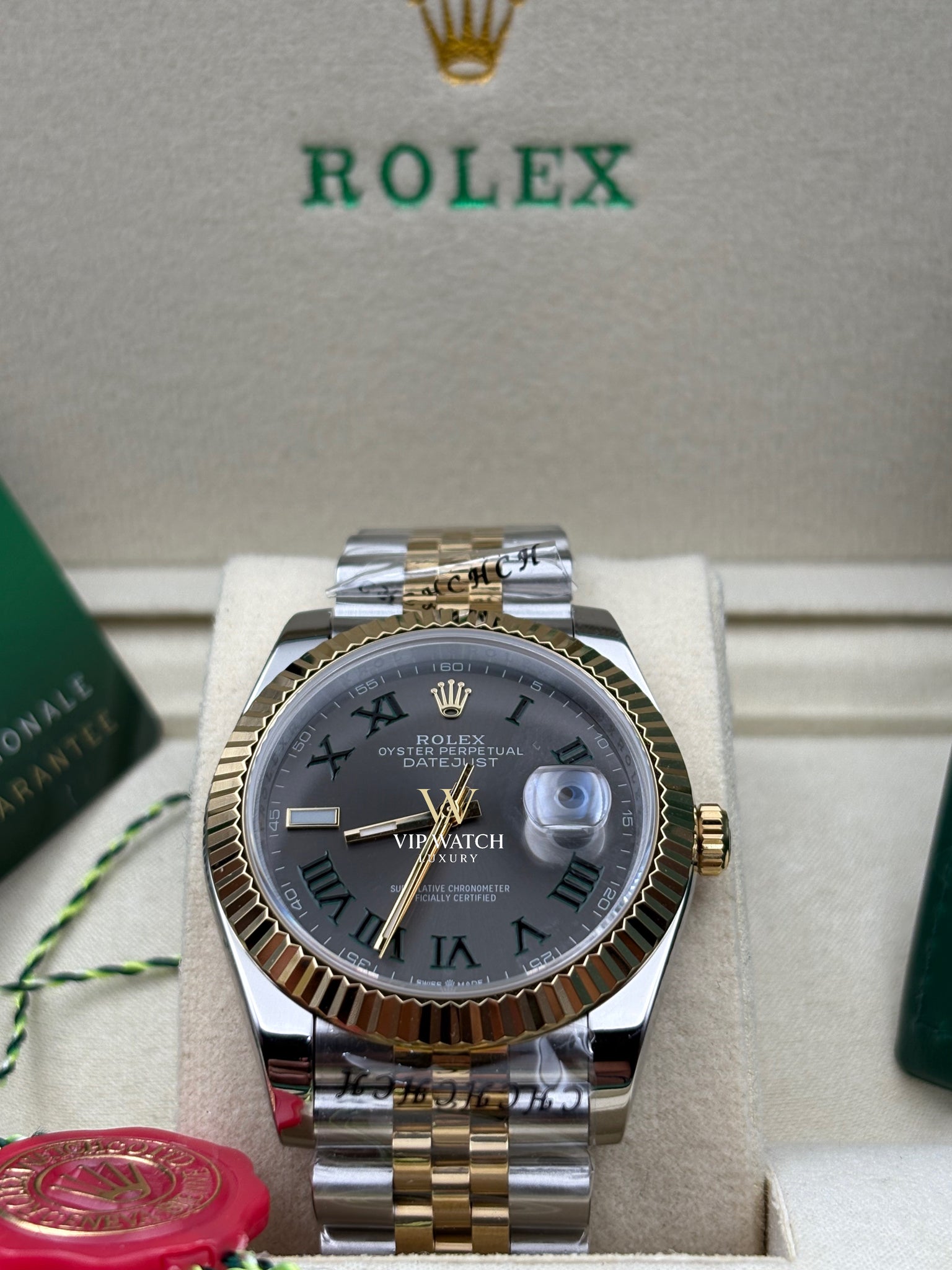 Rolex Date-Just Wimbledon Two Tone Yellow Gold Jubilee