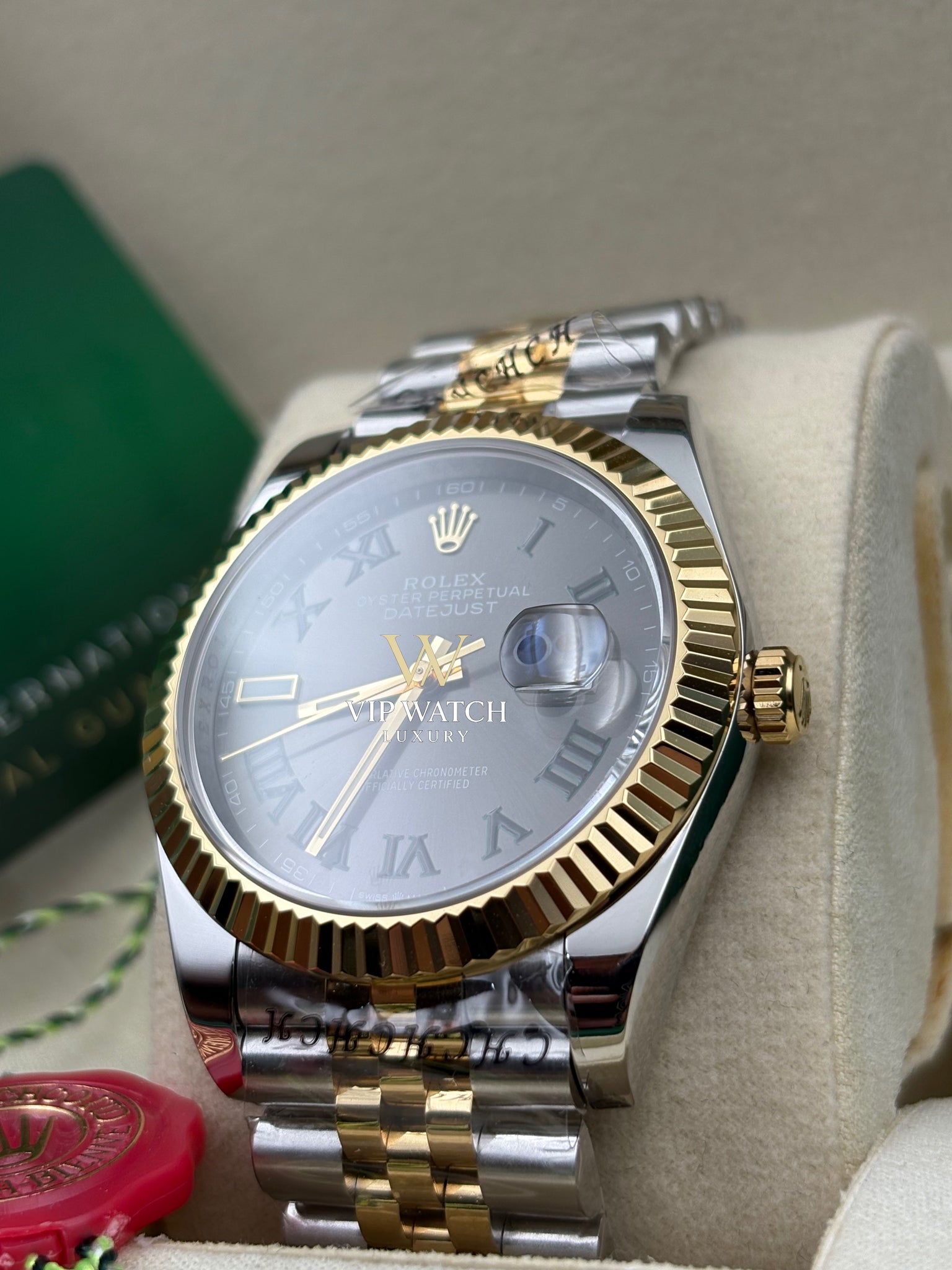 Rolex Date-Just Wimbledon Two Tone Yellow Gold Jubilee