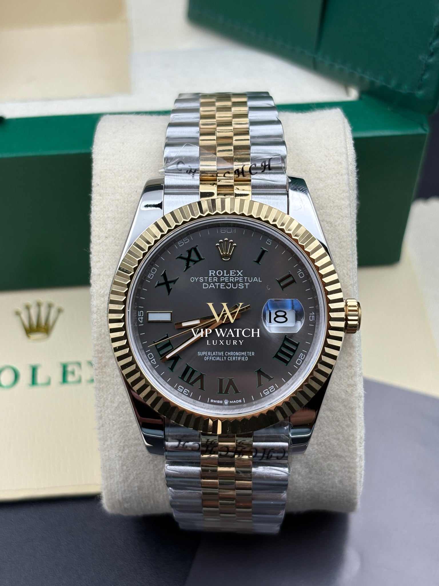Rolex Date-Just Wimbledon Two Tone Yellow Gold Jubilee