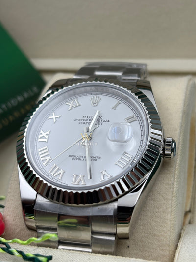 Rolex Datejust 41 Steel White Dial Roman Oyster